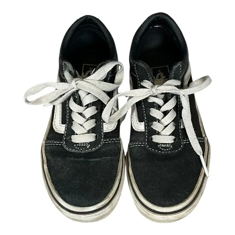 Vans Old Skool Kids Youth 13 Black White Classic Skate Shoes Sneakers Lace Up